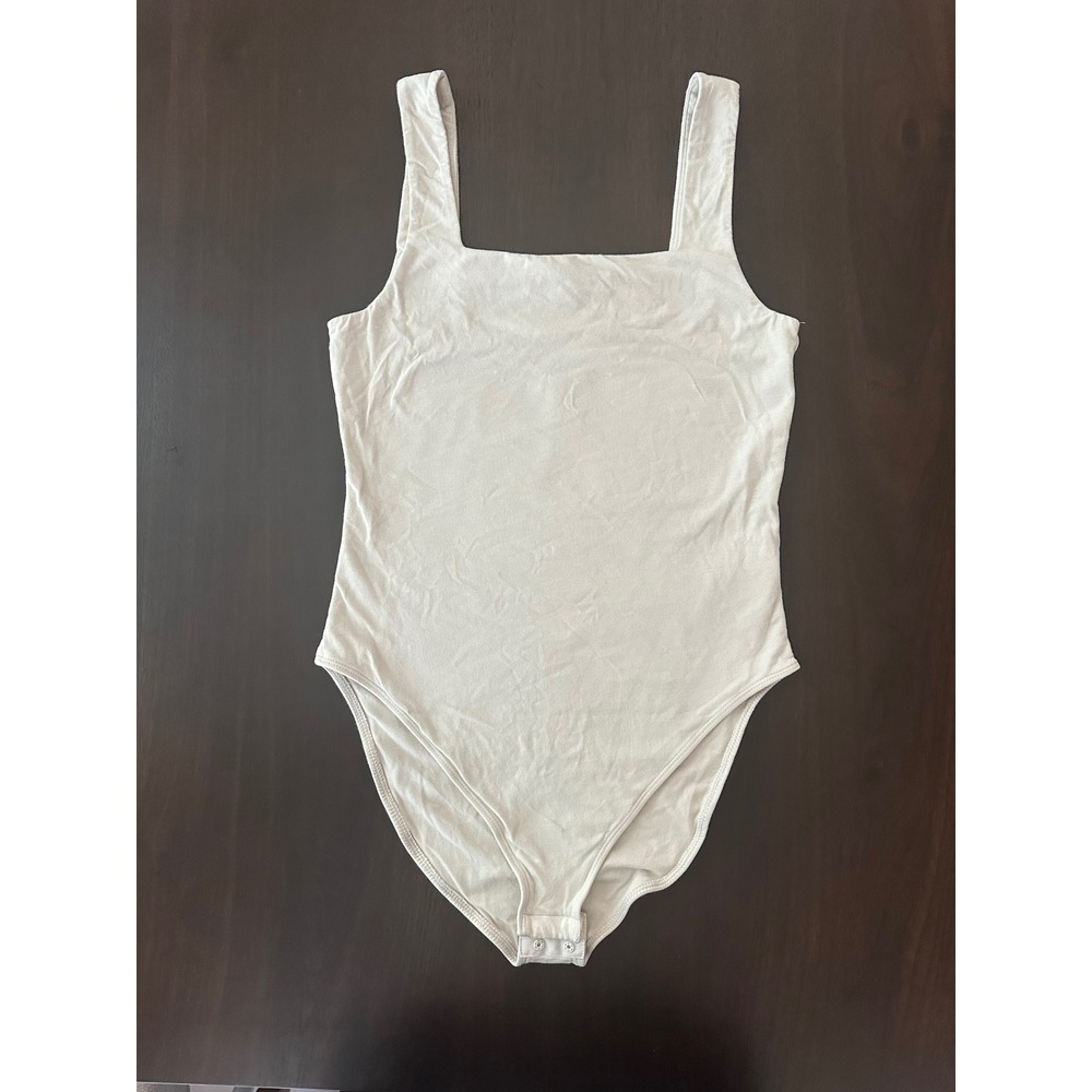 Old Navy Womens Square Neck Sleeveless Bodysuit Beige Tan Small